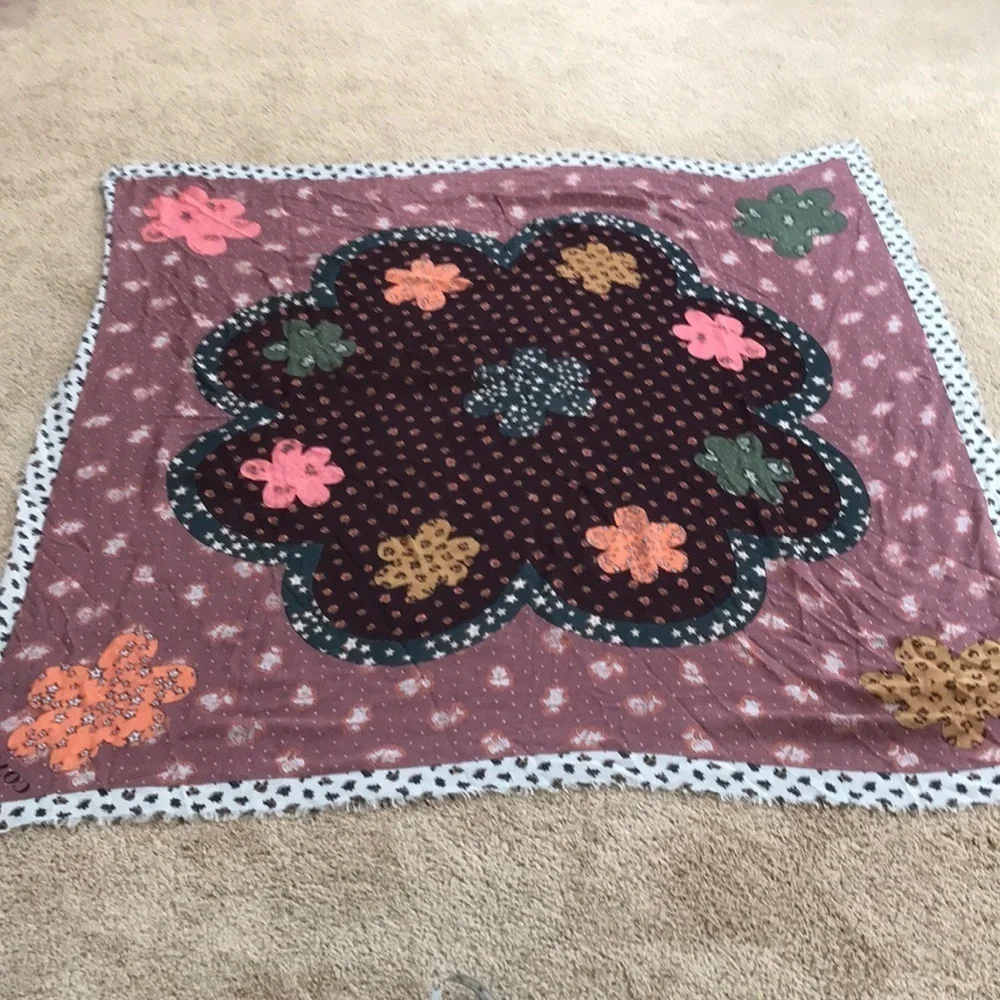 NWT! COACH dusty rose desert flower printed scarf